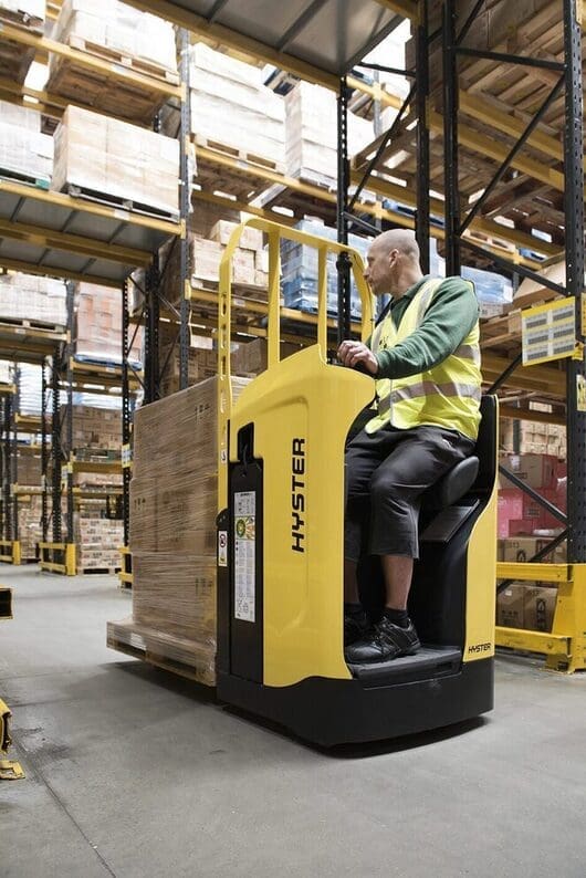 Hyster Rider Pallet Truck sitting position